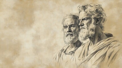 1 Samuel: David Reflects on Sparing Saul’s Life, Reaffirming His Faith in the Lord’s Plan, Biblical Art with Beige Background