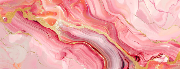 Pink background textured pattern, marble gold watercolor