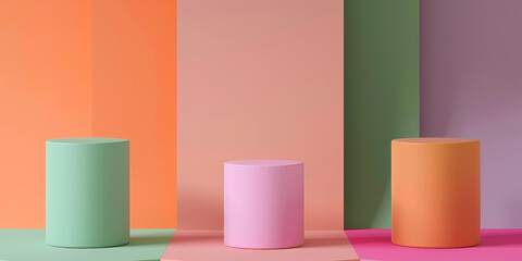  Image of Three Podiums in a Modern, Minimalist Design