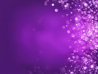 Abstract purple background with white bokeh lights.