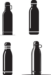   silhouette of clean vector Thermos isolated on white background