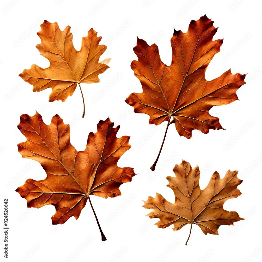 Wall mural maple leaves isolated on white