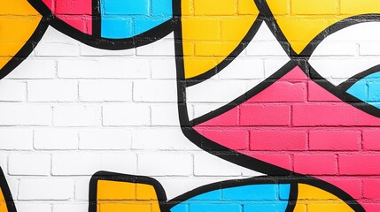 Fototapeta premium Street art graffiti text, bold letters, colorful spray paint, city wall background, night scene