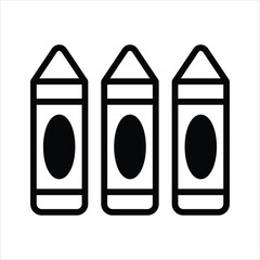 Grab this amazing icon of crayon colors, drawing tools, stationery equipment
