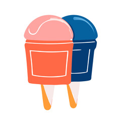 Ice cream Summer Icon on a transparent background Icons set Flat cartoon ice cream illustration