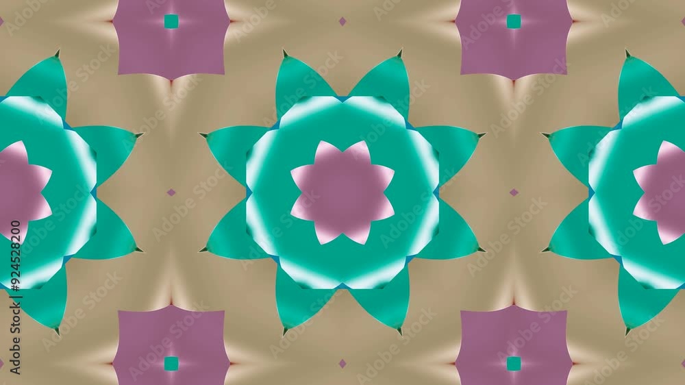 Poster geometric kaleidoscope in 3d: a mandala of abstract patterns in motion. a mesmerizing visual ornamen