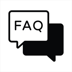 A simple icon representing Frequently Asked Questions with two speech bubbles