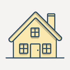 Fototapeta premium Simple cozy house illustration