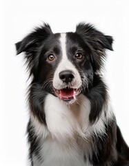 Fototapeta premium ボーダーコリーのポートレート（Border Collie portrait on white background） 
