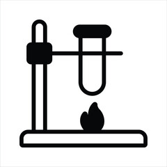 Stand with test tube denoting icon of laboratory experiment
