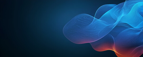 Abstract digital waves in blue and orange tones creating a smooth background.