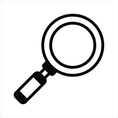 An icon of magnifier that is suitable for search, zoom, and discovery functions in digital interfaces