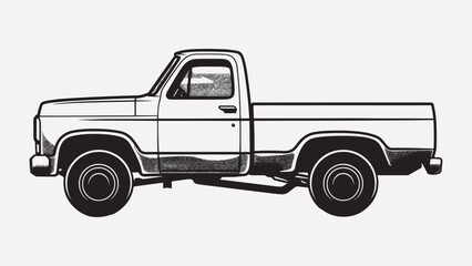 Vintage pickup truck illustration art