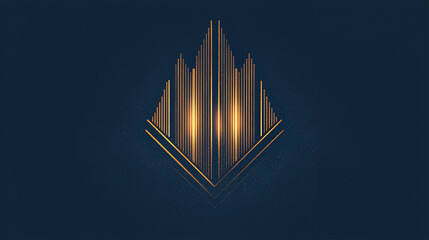 Obraz premium A stylized geometric design featuring vertical lines and glowing elements.