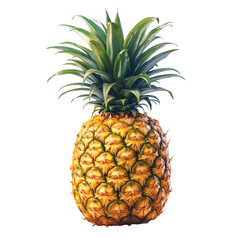 Fototapeta premium A Breathtaking Pineapple Display, Radiating Tropical Vibes with Its Lush Green Leaves and Vibrant Orange Skin, Symbolizing Freshness and Sweetness in Every Bite.