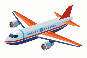 A cartoon illustration of an airplane in flight