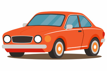 Obraz premium Orange vintage car illustration