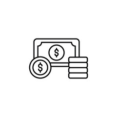 Currency icon design with white background stock illustration