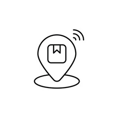 Online Location icon design with white background stock illustration