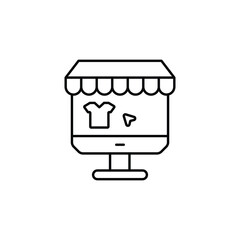 Online Store icon design with white background stock illustration