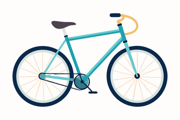 Fototapeta premium Blue Bicycle with Yellow Handlebars and Spokes