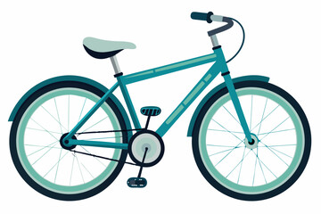 Fototapeta premium Teal Bicycle with White Seat and Spokes