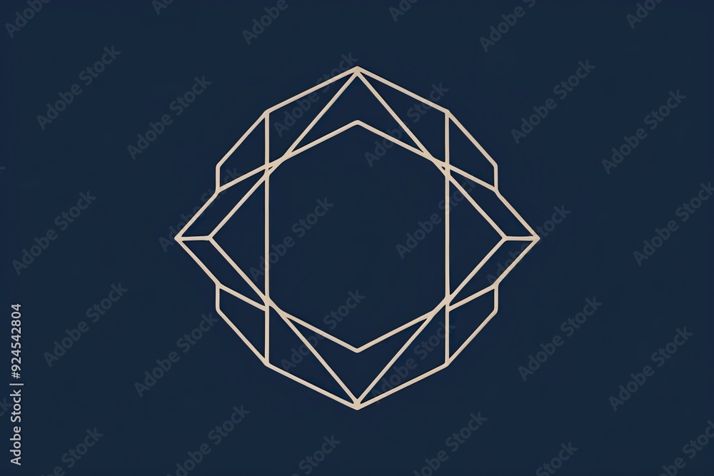 Poster sophisticated 3d geometric patterns on deep blue background