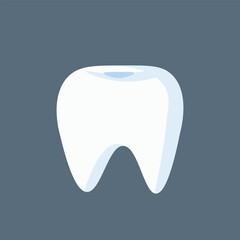 single tooth in flat vector design.