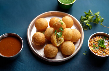 Spicy and Tangy Pani Puri with Tamarind and Mint Water