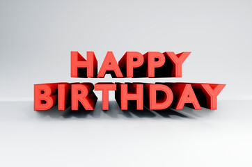 Happy Birthday 3d text isolated white
