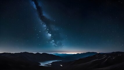 Naklejka premium Nocturnal Beauty Mountains Under the Stars