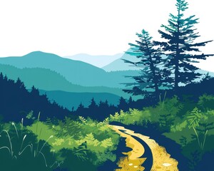 Hiker flyer promoting tranquil trail for nature lovers