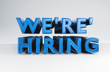 we are hiring 3d rendering text art