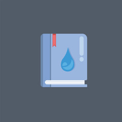 water book in flat vector design.