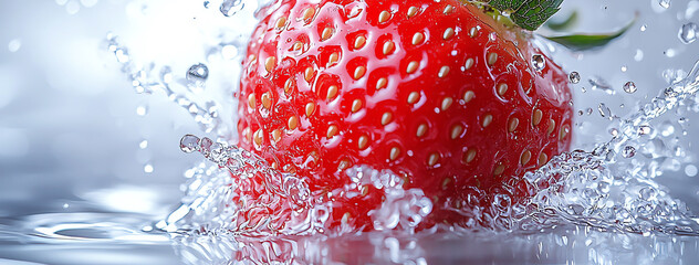 strawberry splashing in water , AI generated