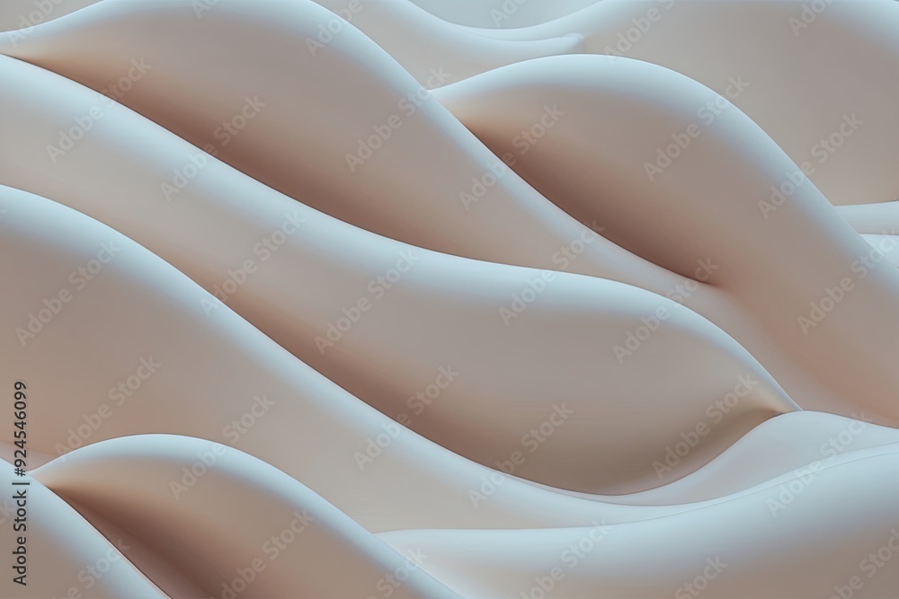 Poster soft hued ethereal 3d wave pattern background design