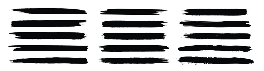 Brush paint strokes Texture brushes and modern grunge brush lines Ink brush artistic design element.