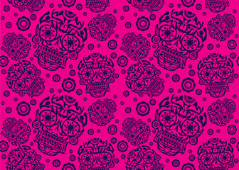 Design skulls patterns graphic print, It represents death in the next world, Design element for textile, fabric pattern design decorations templates and other designs.Used to make fabric.