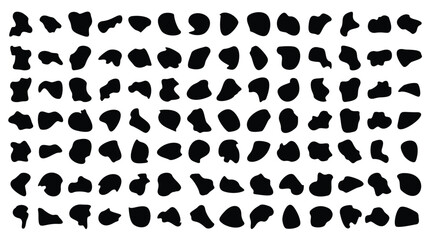 Hand Drawn Organic Shapes Liquid and fluid shape Black symbol Set