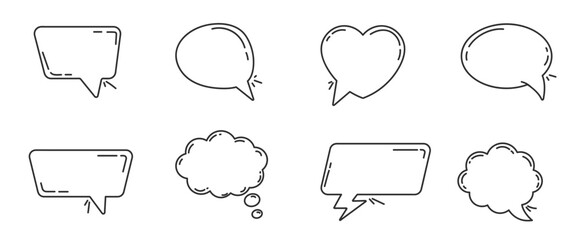 Hand drawn speech bubble doodle illustration