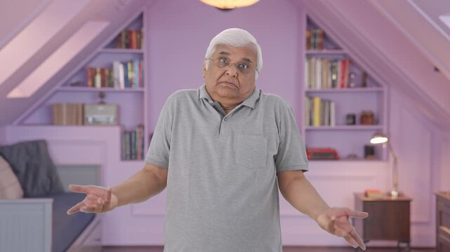 Confused Indian old man asking what question