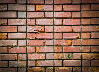 Red brick wall texture or background.