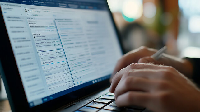 CRM system, Customer Interaction Tracking: A CRM system interface displaying recent customer interactions, including emails, calls, and meetings. The screen shows detailed notes and follow-up tasks 