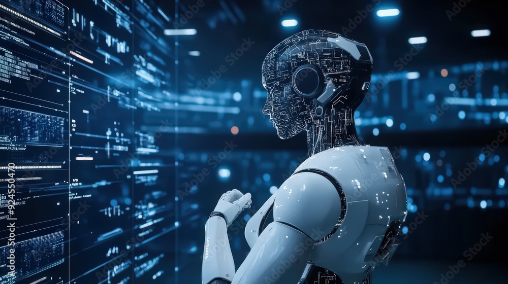 Aufkleber artificial intelligence technology, integrated with data science and machine learning,