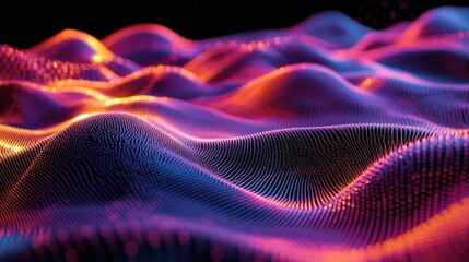 Abstract Wavy Pattern with Orange and Purple Gradient