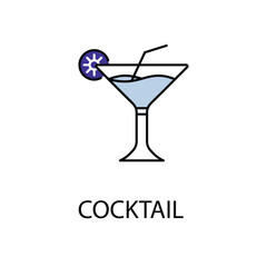 Cocktail icon design with white background stock illustration