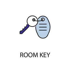 Room Key icon design with white background stock illustration