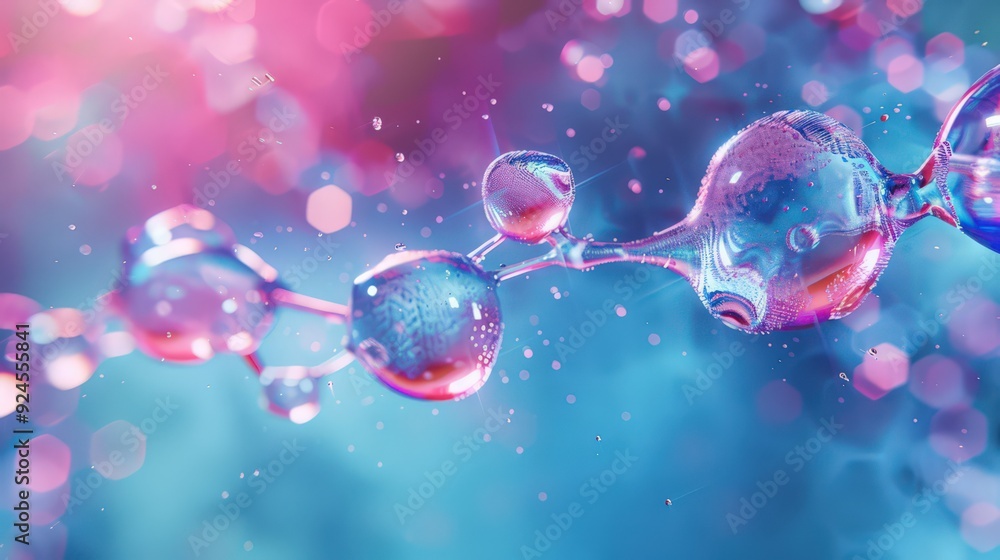 Poster artistic representation of a chain reaction, showing a self-sustaining process where the products of