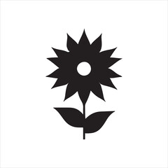 Flower icon vector art illustration black color