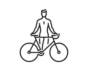 Obraz premium silhouette of a person riding a bicycle icon vector logo illustration